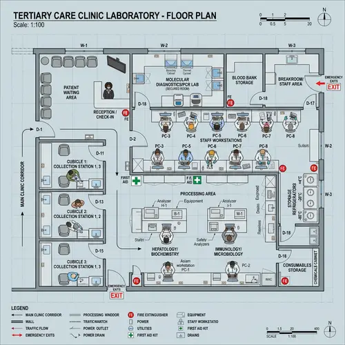 Detailed Tertiary Care Clinic Laboratory Blueprint