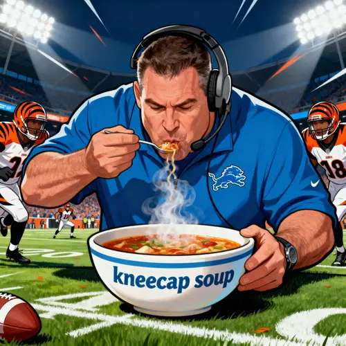 Dan Campbell's Humorous Kneecap Soup Scene