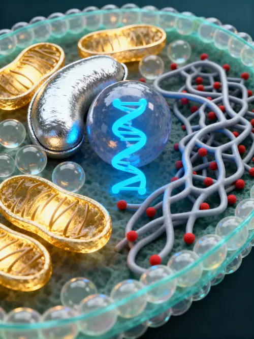 3D Model of Human Cell: Detailed Organelle Structures