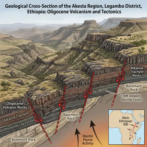 Akesta Region: Geological Insights into Oligocene Volcanic Activity | Ethiopia