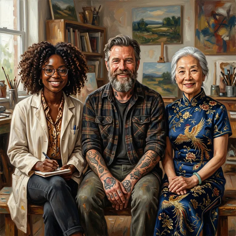 Diverse Human Portrait Painting | Cultural Unity Representation