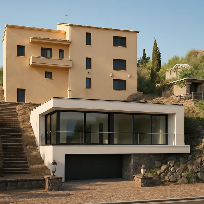 Modern Home with Terrace and Large Windows