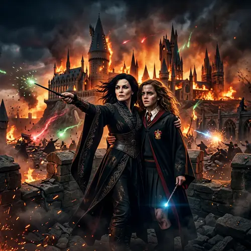 Romantic & War-filled Scene at Magical School