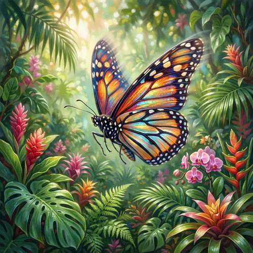 Vibrant Butterfly in Tropical Paradise | Nature-Inspired Artwork