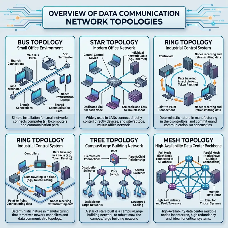 Data Communication Topology Materials: Types & Settings Illustrated