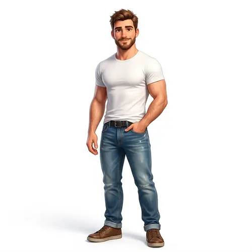 Stylish Pixar-Style Young Man Illustration