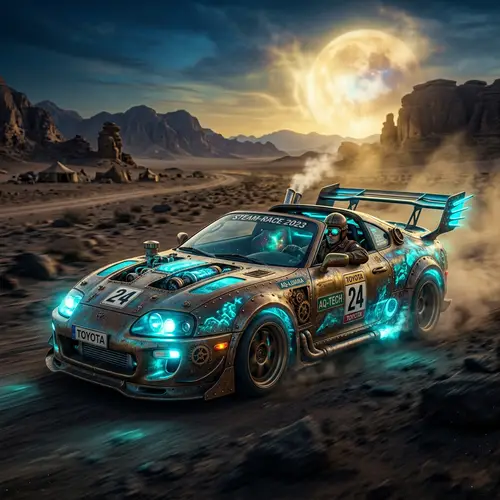 Steampunk Lemans Racers: A Surreal Fusion