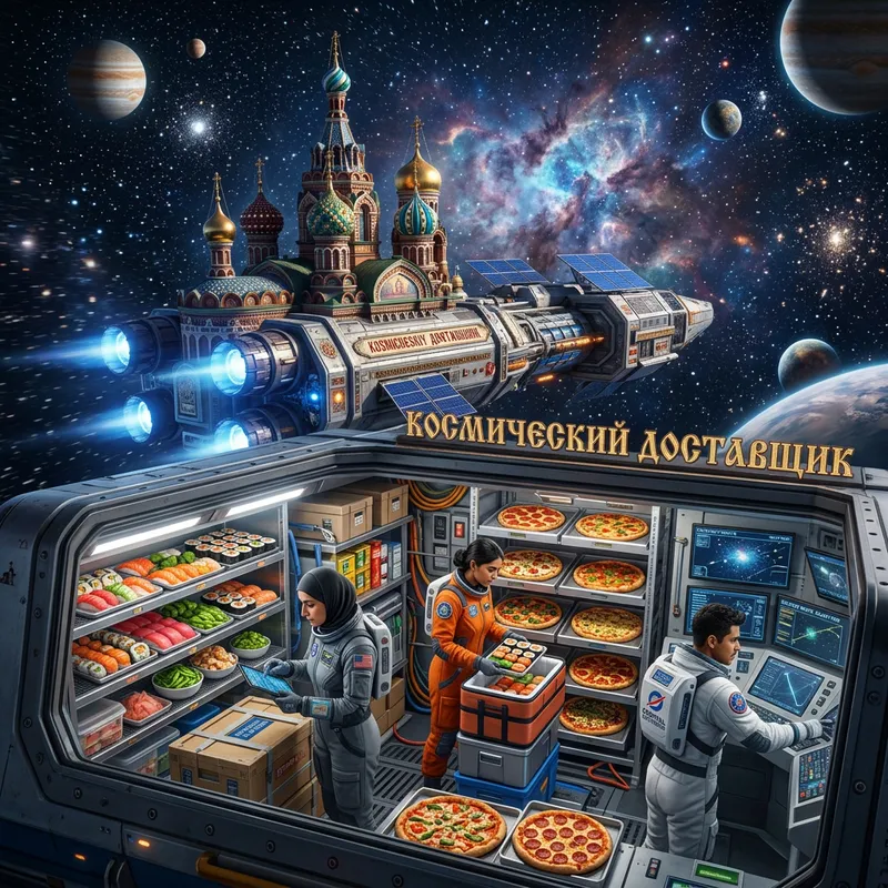 Russian Sushi & Pizza Delivery in Space