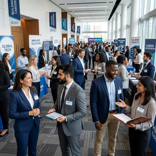 Professional Hiring Event With Diverse Attendees