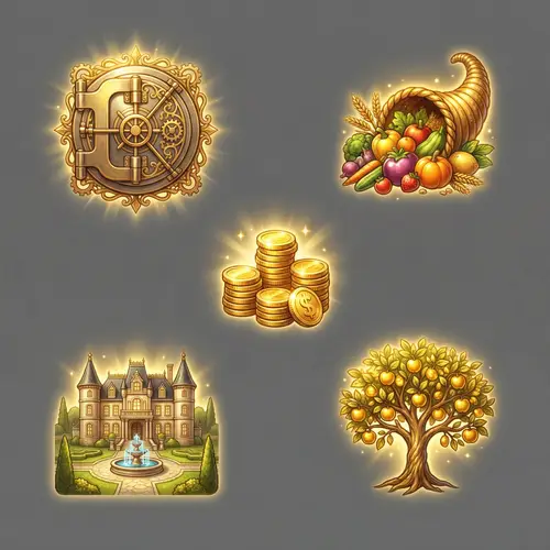 Icons Representing Wealth and Abundance