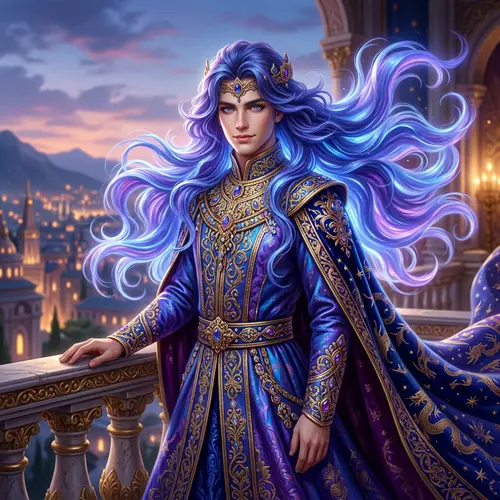 Young Man With Striking Blue-Purple Hair | Emperor Kayn Fantasy Art