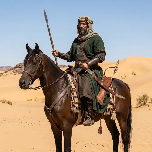 Powerful Middle-Eastern Warrior in the Desert