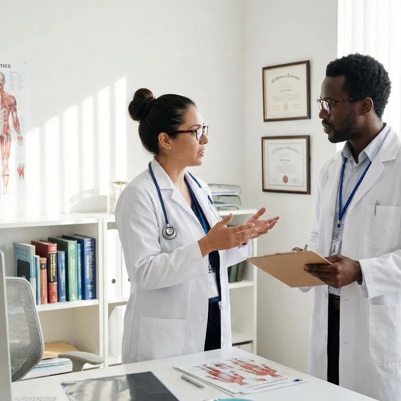 Diverse Doctors in Modern Clinic Setting