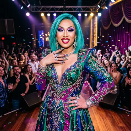 Stunning Asian Drag Queen in Vibrant Attire