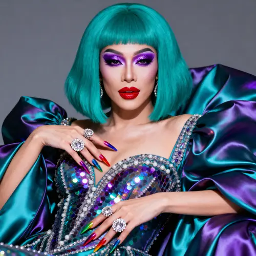 Stunning Asian Drag Queen in Vibrant Attire