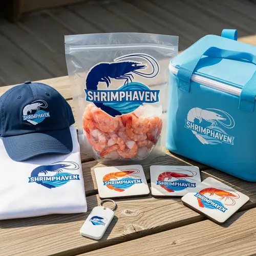 Shrimp Packaging with Logo and Products