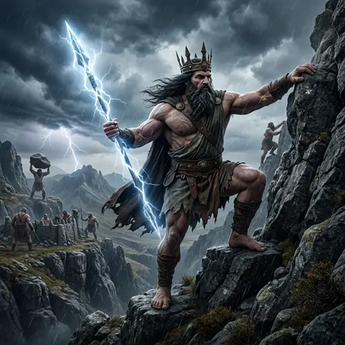 Epic Titans of Greek Mythology: A Stormy Scene