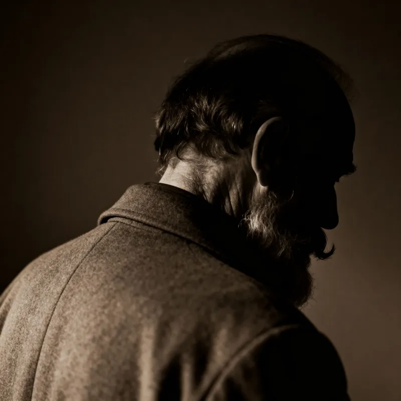 Mysterious Old Man in Shadows