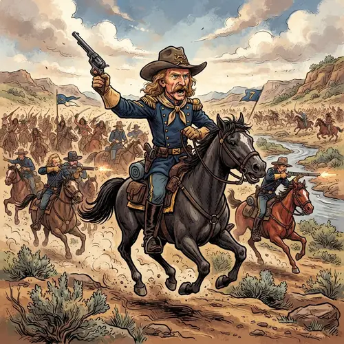 Cartoon of George Custer - Iconic Historical Figure