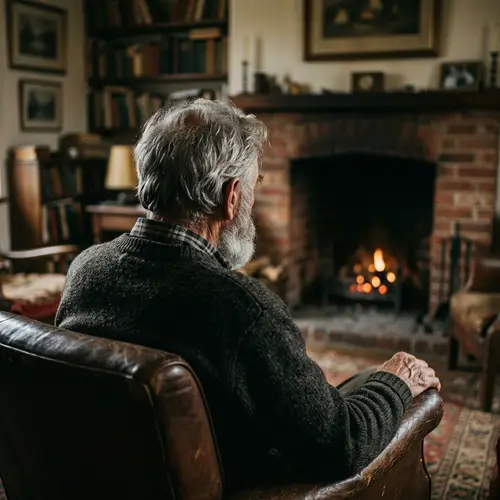 Mysterious Old Man in Shadows