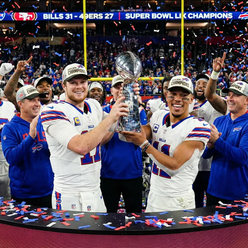 Bills Triumph: Darnold & St. Brown Celebrate Super Bowl Bills Triumph: Darnold & St. Brown Celebrate Super Bowl