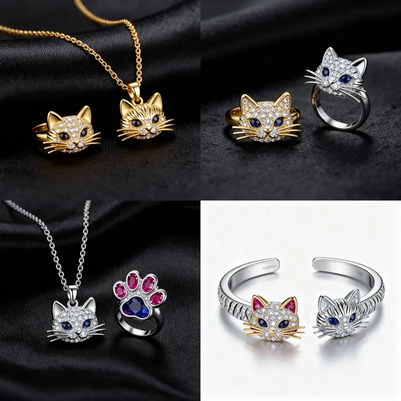 Luxury Cat-Inspired Jewelry Collection