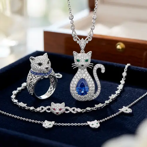 Luxury Cat-Inspired Jewelry Collection