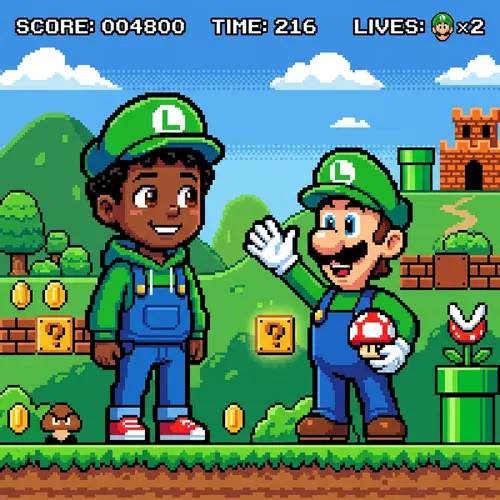 Pixel Art Mario Bros Character Design