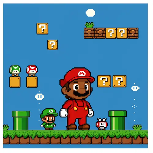 Pixel Art Mario Bros Character Design
