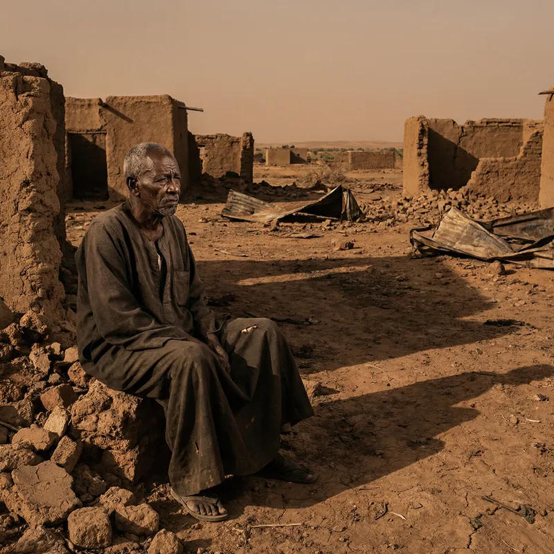 Sudanese Man Reflecting on War Devastation | Emotional Visual Encounter