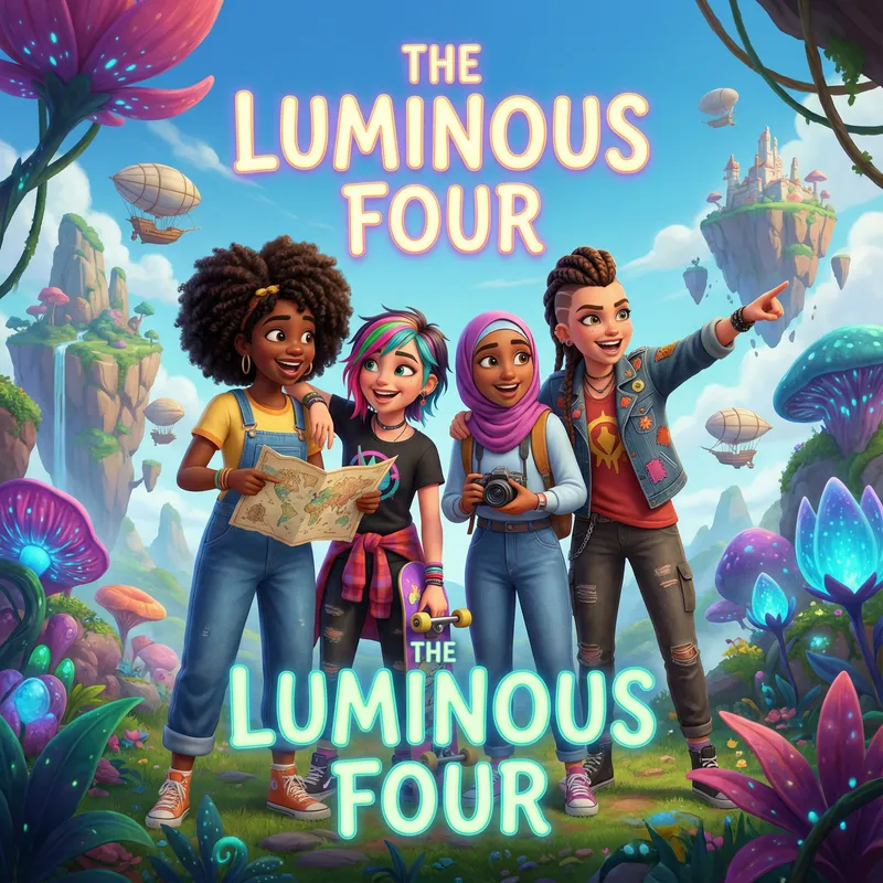 Diverse Adventures: Pixar-Style 3D Girls Poster