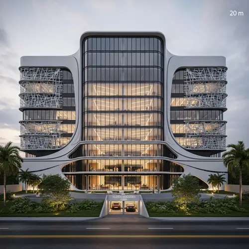 Futuristic 5-Story Hospital Design with Basement