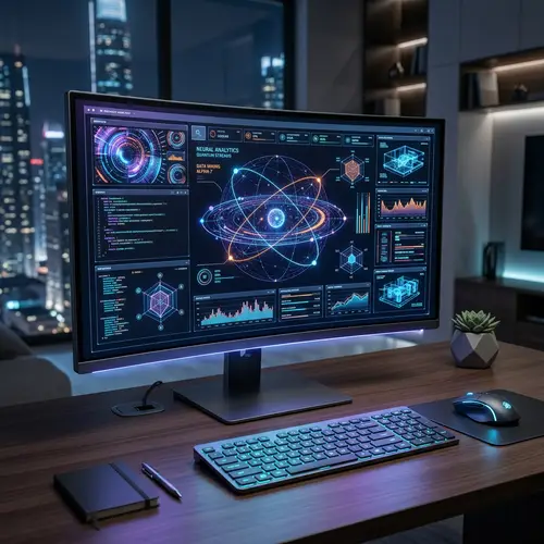 Futuristic Computer Monitor: Advanced Tech Display