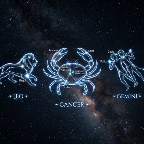 Explore Cancer Constellation in Night Sky