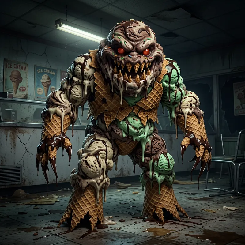 Scary Ice Cream Monster: Claws & Waffle Cone