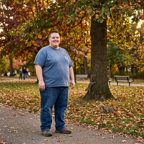 Happy Person in Local Park Enjoying Nature | Casual Outdoor Scene
