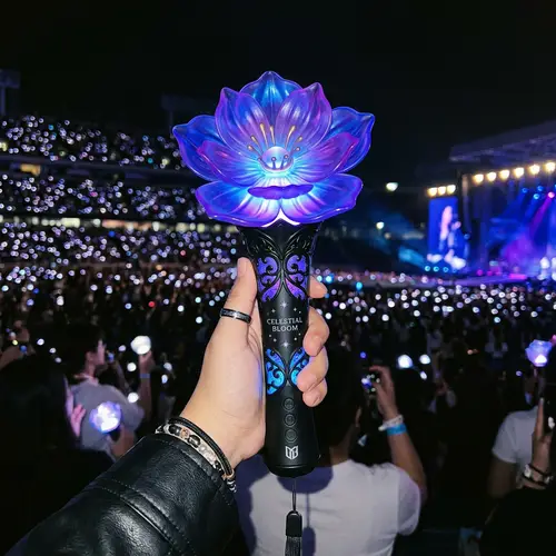 Unique Blue, Black & Purple Lightstick with Flower Design
