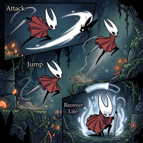 Hornet: Attack, Jump, and Life Recovery