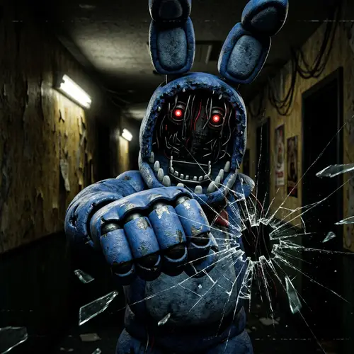 Withered Bonnie Punches Camera - Epic Fan Art