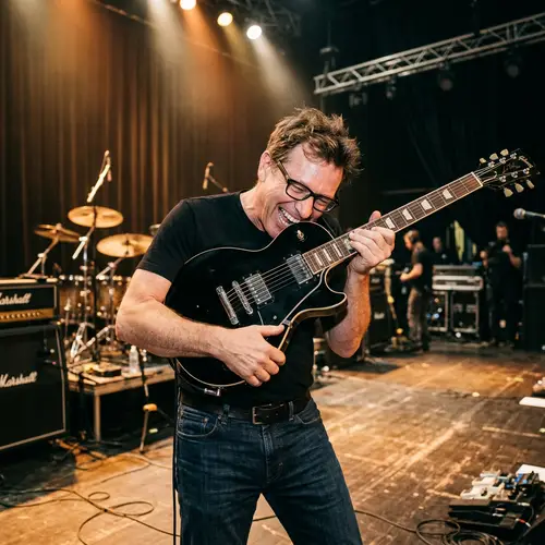 Playful Business Magnate Biting Electric Guitar | Silly Moment