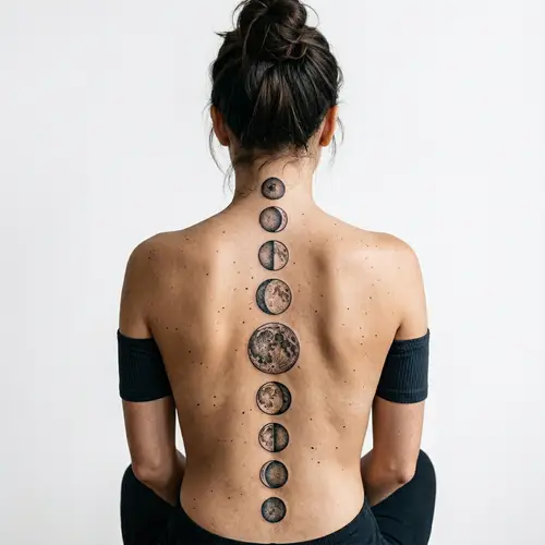 Moon Phase Back Tattoo – Elegant Designs
