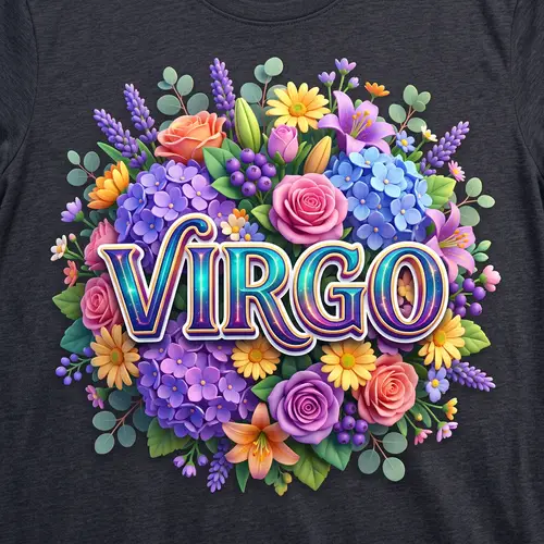 3D Virgo Bouquet T-Shirt Design