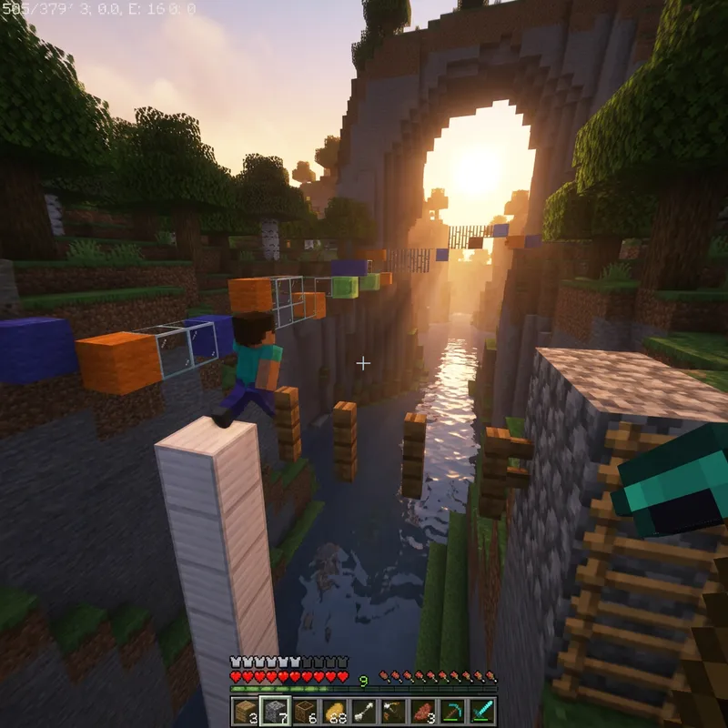 Exciting Minecraft Parkour with Shaders Exciting Minecraft Parkour with Shaders