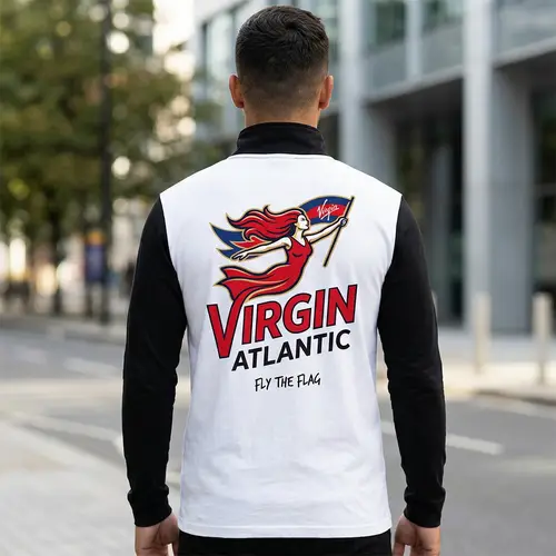 Long Sleeve Cadet Collar Shirt with Virgin Design