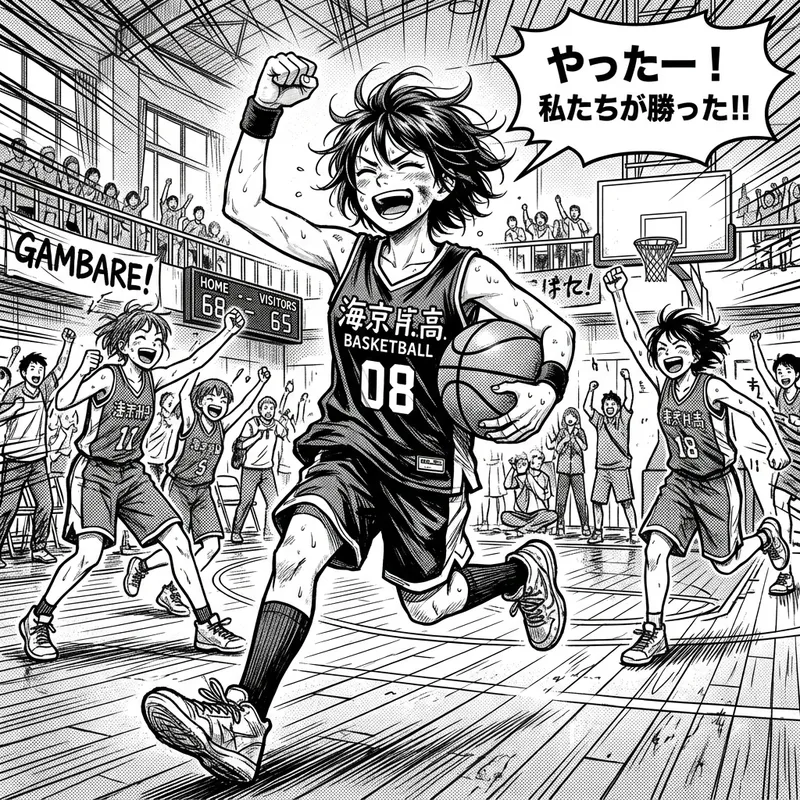 Anime Style Manga High School Girl | Sporty Tomboy with Messy Hair