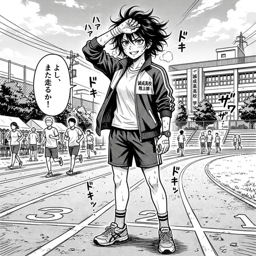 High School Athletic Club Anime Illustration