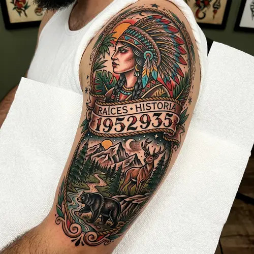 Old School Tattoo Celebrating Cultural Roots
