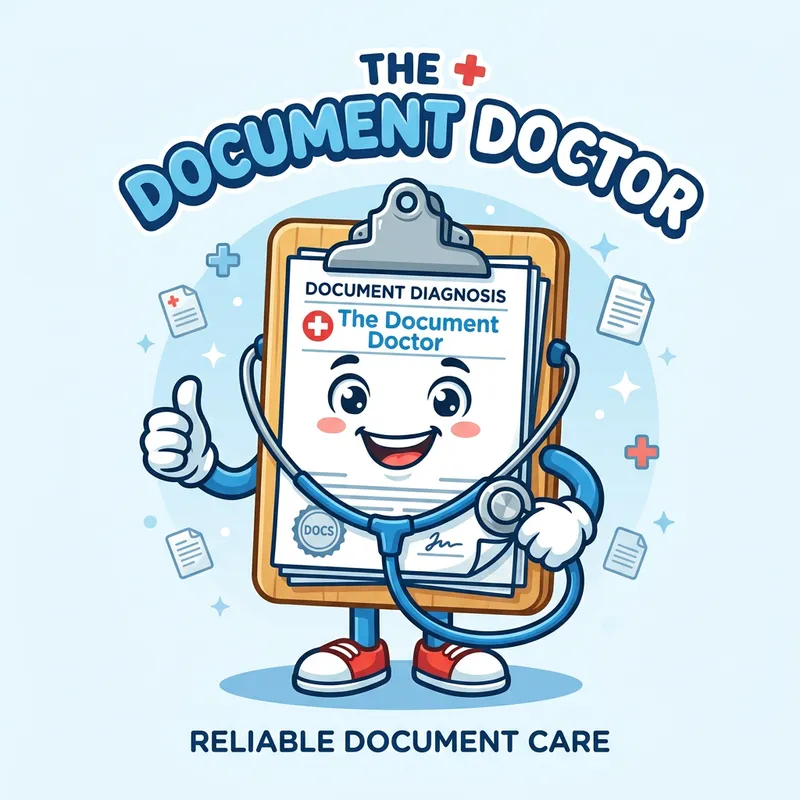 The Document Doctor Mascot Clipart