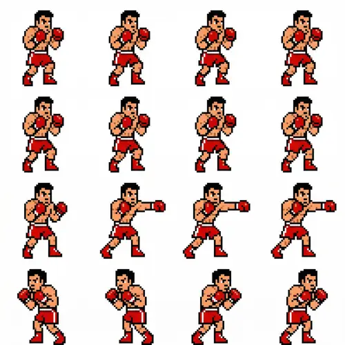 16-Bit Boxer Punch Animation Sprite Sheet