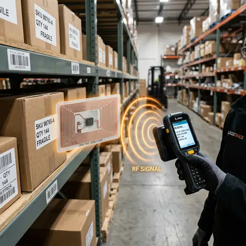 RFID System: High-Tech Tags and Reader in Warehouse Setting